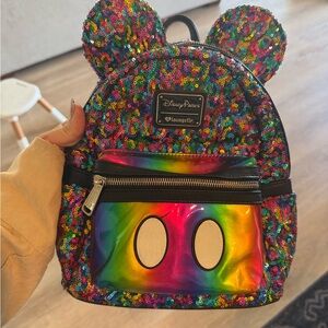 Disney Sequin Rainbow Kids Backpack - Mickey Mouse Rainbow Celebration